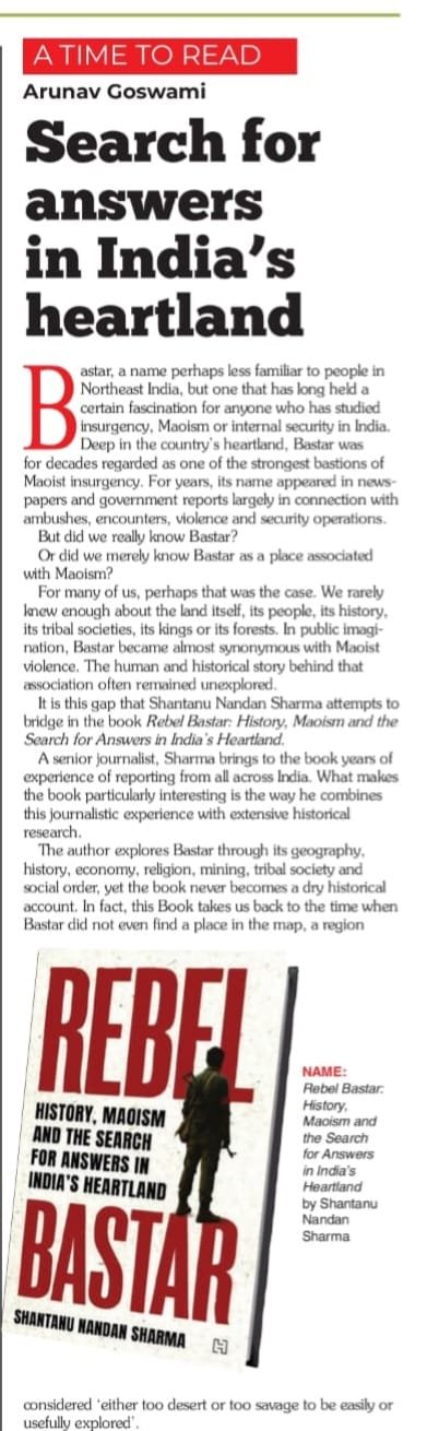 The Assam Tribune clipping: Search for answers in India’s heartland.